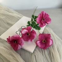 Bunga Peony Kupu-kupu Sutra Buatan Tangan Modern Korea Kelas Atas 4 Kuntum untuk Dekorasi Rumah, Pernikahan, Pesta, Natal