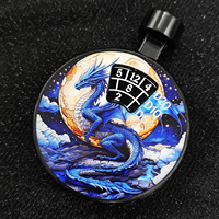 Blue Dragon - Jeu de dés rotatifs 7-en-1 en alliage de zinc D20/D10/D8/D6/D4 pour D&D RPG Cthulhu et jeux de société - Haute qualité personnalisable