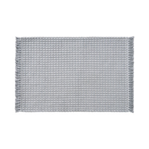 Tapis de salle de bain tissé à pompons en microfibre, rectangulaire, absorbant, design minimaliste - Product Image 1
