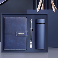 Carnet A5 à couverture rigide en similicuir avec reliure agrafée, coffret cadeau, impression de logo adhésive, ensemble de tasses isothermes professionnelles – En stock