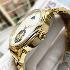 Luxury Men <b>Automatic</b> Timepiece Moonphase Guilloche Face Stainless Bracelet OEM ODM Bulk Manufacturing - Product Image 5