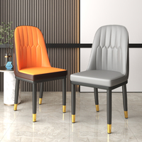 Chaise de salle à manger en cuir simple pour la maison et l'hôtel, design moderne, durable