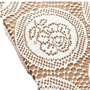 Wenxiang Crocheted Lace <b>Tablecloth</b> Rectangle Beige Home Decor Table Cover - Product Image 5