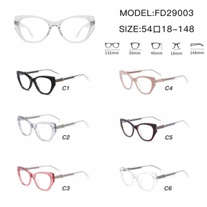 Monturas Ópticas de Acetato con Diseño Geométrico de Ojo de Gato, Personalizables, de Lujo, Transparentes, con Cristales Claros, 6 Colores, OEM/ODM - Product Image 5