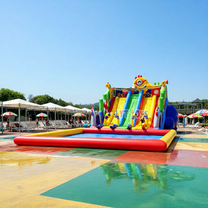Toboggans aquatiques gonflables commerciaux de grande taille, colorés, à double voie, pour adultes et enfants - Product Image 1