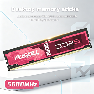 PUSKILL DDR5 5600MHz โมดูลหน่วยความจำเดสก์ท็อป RAM ดีไซน์สีแดงดำ - Product Image 1