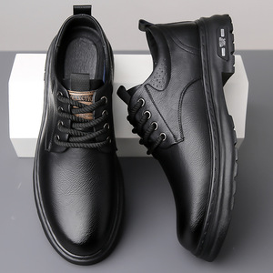 Martin <b>Boots</b> Men Leather Round Toe Lace Up Anti Slip <b>Spring</b> Casual Shoes - Product Image 4