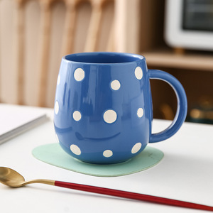 Mug à café en céramique à motif de dessin animé peint style Ins 401-500ml Vaisselle de fête pour la maison - Product Image 5