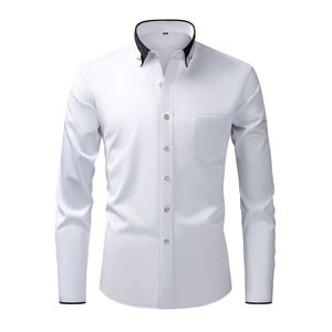 Camicie da <span class=keywords><strong>Uomo</strong></span> Europee All'Ingrosso con Bottoni Diamantati, Senza Stiratura, Elasticizzate, a Maniche Lunghe, Slim Fit per Affari - Product Image 6