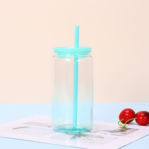 Gobelet Mason en plastique à double paroi de 16 oz, personnalisé OEM, anti-fuite avec couvercle et paille pour les voyages et le camping en extérieur - Product Image 4