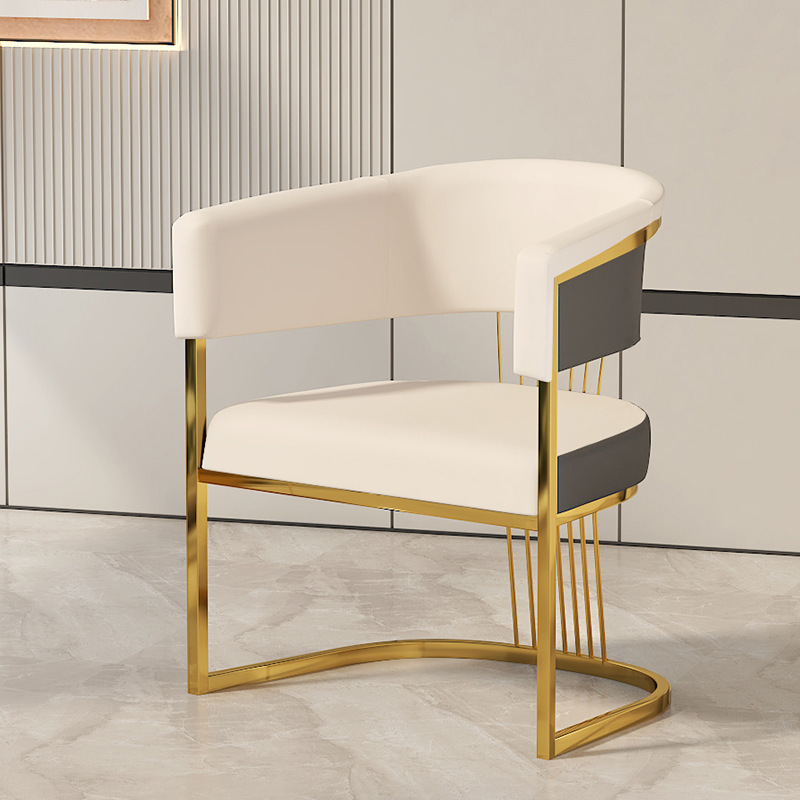 Creamy white and dark gray [Titanium chair frame with sponge]