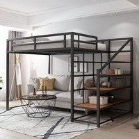Neues Design Langlebiges Modernes Klappbares Doppelbett in Queensize Robustes Stahl-Metall-Hochbett für Hotel Apartment Schlafzimmer