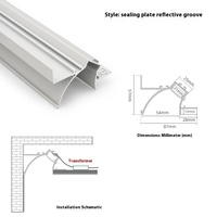 Profilé LED mural intelligent sans plafond, série 6000, en aluminium, pour éclairage encastré, directement de l'usine