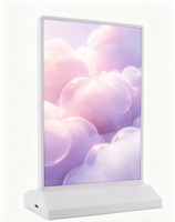 Boîte à lumière LED double face rechargeable 2000 lumens avec cadre en alliage d'aluminium A4 pour enseigne de bureau/table pour les magasins de thé au lait (nuit)