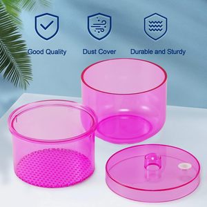 Caja limpiadora de fresas dentales de plástico con filtro y tapón de ventilación, caja redonda para remojar fresas - Product Image 4