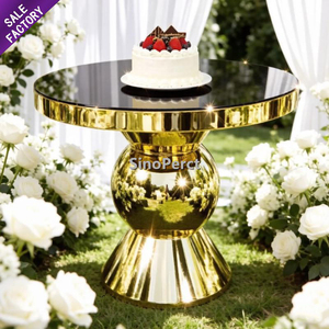 Sinoperfect Good Quality Decoration Plinths Round Wedding Cake <b>Table</b> <b>Party</b> Gold Cake Stands for Dessert <b>Table</b> Banquet Events Par - Product Image 1