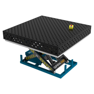 Banco de soldadura hidráulica SteelMax GPPH 1,5x1,48 MT 15mm de espesor, rejilla diagonal con agujeros de 28mm - Product Image 1