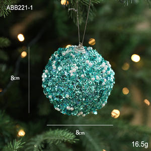 2025 8CM decoración de árbol de Navidad de lujo colgante en forma de alce de espuma de lentejuelas Santa nuevas bolas colgantes para decoración del hogar - Product Image 6