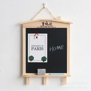 Pizarra de madera con marco y soporte para decoración del hogar y uso educativo - Product Image 1