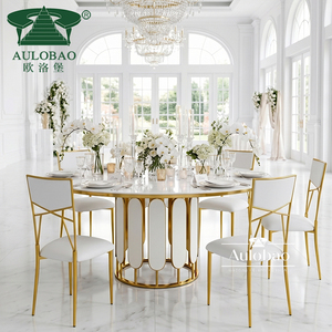 โต๊ะดอกไม้งานแต่งงานสแตนเลสสีทองสไตล์โมเดิร์นสำหรับงานอีเว้นท์ - Product Image 4