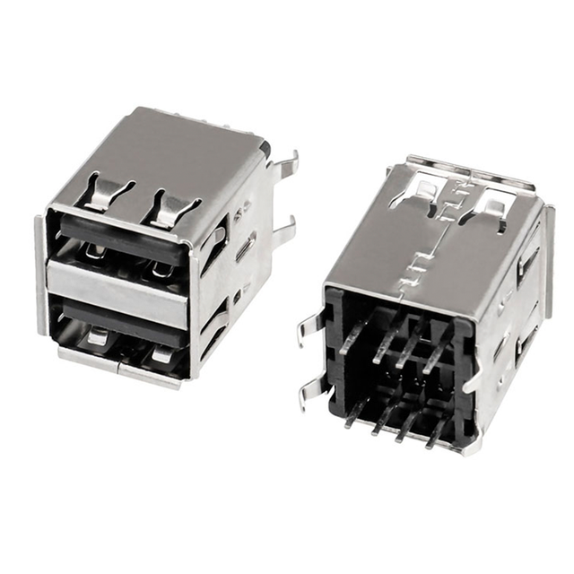 4pin 2X1 180 Degree Double Layer Usb Socket Connector Female Plated Usb c Connector PCB OEM Micro Usb 2.0 3.0 3.1 Connector