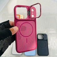 Coque de téléphone avec support magnétique, dissipation thermique, antichoc, en TPU, avec support d'objectif en métal pour iPhone Samsung S26 ULTRA