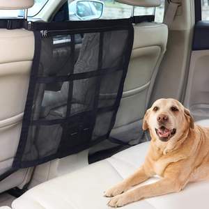 Barrière de voiture pour <span class=keywords><strong>chien</strong></span> en maille respirante double couche avec fermeture éclair, universelle pour SUV, clôture d'isolation pour animaux de compagnie, <span class=keywords><strong>protection</strong></span> de sécurité pour siège arrière - Product Image 1