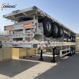 Promotion : Semi-remorque plateau 3 essieux 60 tonnes, qualité Oreno, <span class=keywords><strong>prix</strong></span> direct usine pour le <span class=keywords><strong>transport</strong></span> de conteneurs et de charges lourdes - Product Image 4