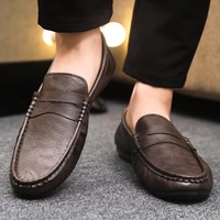 Mocassins Penny Classiques en Cuir Texturé pour Hommes – Chaussures Décontractées Légères à Enfiler pour la Conduite, le Bureau et la Marche Quotidienne