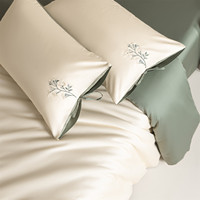 Parure de lit de luxe en coton longues fibres 50S, 4 pièces, avec broderie florale élégante, en satin lisse, pour chambre, maison, hôtel