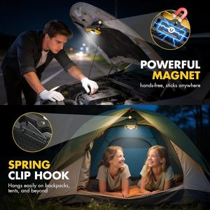 6000mAh Rechargeable Magnetic Work <b>Light</b> 4000LM 30H Runtime ABS Portable <b>LED</b> Car Repair Emergency Lighting 4000LM Magnetic <b>Light</b> - Product Image 2