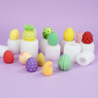 Mini moule en silicone 3D pour fruits, décoration de gâteaux, glaces, chocolats, bougies, bonbons mous, pâtisseries, mangue, citron, fruits, boîte surprise