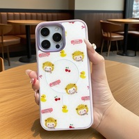 Coque de téléphone à panneau arrière magnétique remplaçable pour iphone 17 / 17pro/17promax/17air avec le lion de canard jaune doré