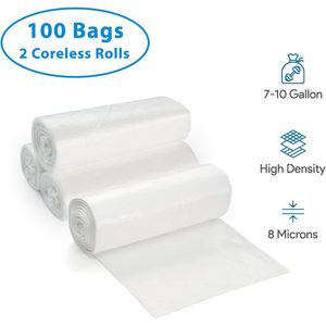 ถุงขยะพลาสติกใส ขนาด 7-10 แกลลอน 100 ใบ ขนาดเล็ก-กลาง ความหนาแน่นสูง น้ำหนักเบา ถุงขยะอุตสาหกรรมแบบใช้แล้วทิ้ง - Product Image 4