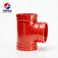 Raccord rainuré peint en rouge Jinfeng, certifié FM, en fonte ductile, pour système de protection incendie, 4'', résistant à la corrosion