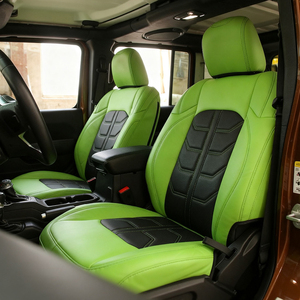 <span class=keywords><strong>Coprisedili</strong></span> Auto Personalizzati GANE Designs in Pelle Nappa Verde di Alta Qualità, Adatti per Jeep Gladiator Versione Quattro Porte e Due Porte - Product Image 3
