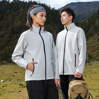 Chaqueta Softshell Impermeable Delgada con Cremallera y Logotipo Personalizado para Hombre, Cortavientos, Transpirable, Ropa de Trabajo, Deporte al Aire Libre, Forro Polar Térmico para Senderismo