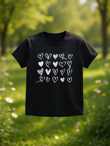 T-Shirt Casual da Donna a Maniche Corte con Stampa Cuore, 100% Cotone, Girocollo, Vestibilità Regolare, per Primavera ed Estate - Product Image 2