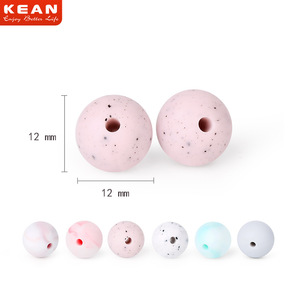 Cuentas de silicona de 12mm, cuentas para mordedores de bebé de calidad alimentaria para pulseras DIY, accesorios para mordedores infantiles, unisex, de 0 a 24 meses - Product Image 4