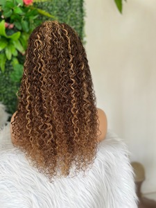 Perruques sans colle 100% cheveux humains couleur P4/27 Piano, bouclées, ondulées, avec dentelle 13x4 pré-épilée, cheveux vierges indiens pour femmes noires - Product Image 1