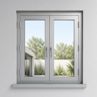 Ventana de Aluminio Abatible y Giratoria con Doble Acristalamiento Templado Estilo Europeo a Precio de Mayoreo