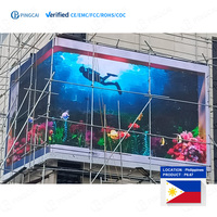 P6.67 Papan Reklame LED Luar Ruangan 13,44 X 5,12 m Tampilan Digital Pemasangan Tetap untuk Proyek Komersial di Filipina