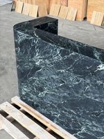 Produit en pierre d'intérieur Landiview, mobilier en pierre personnalisé, marbre vert italien Verde Alpi, comptoir de réception