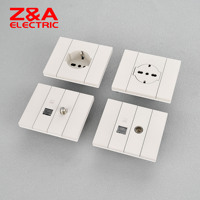 Interruptor Modular de Lujo Moderno Serie PH de Z&A Electric, 10A, 3 Tomas, Enchufe Schuko Alemán, Interruptor de Pared para Italia y Perú, Enchufe Europeo