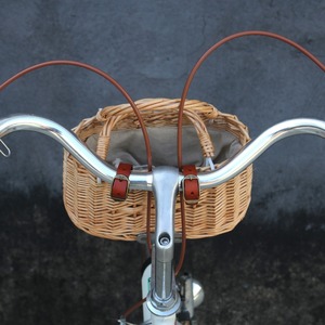 Yanyisanqiyi Bicycle Basket Vintage Wicker Bike Handlebar Front Bag Storage Pouch for Shopping Cycling Commuting Accessories