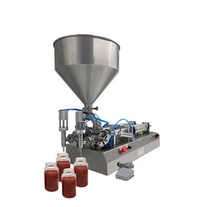 Mesin pengisi pasta botol air Manual yang paling banyak dilihat mesin pengisi krim Semi otomatis dengan Hopper untuk dijual