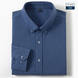 <span class=keywords><strong>Oxford</strong></span> algodón sarga hombres de alta calidad antiarrugas manga larga para Polo personalizable blanco negocios Formal otoño - Product Image 5