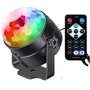 RGB LED أضواء للمسرح الصوت المنشط التحكم عن بعد ديسكو أضواء زينة كرة سحرية للمنزل عيد الميلاد حزب ضوء الليل