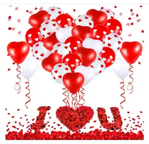 我爱你红心气球婚礼情人节装饰周年生日派对装饰品爱心气球套装XD0040
