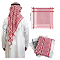 Boran 100% Polyester Chiffon Sérigraphié à Carreaux Écharpe Hijab Unisexe Respirante Doux pour la Peau Moyen-Orient